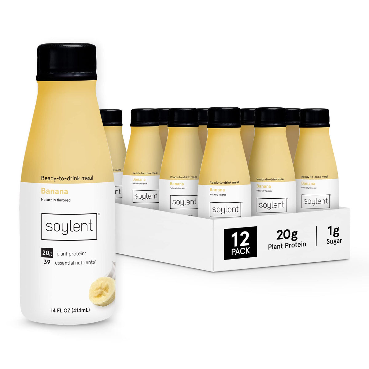Soylent Complete Coffee Meal Replacement Shake, Cafe Mocha, Ready-to-Drink Plant Based Caffeinated Protein Drink, Contains 20g Vegan Protein and 1g Sugar, 14oz (12 Pack)