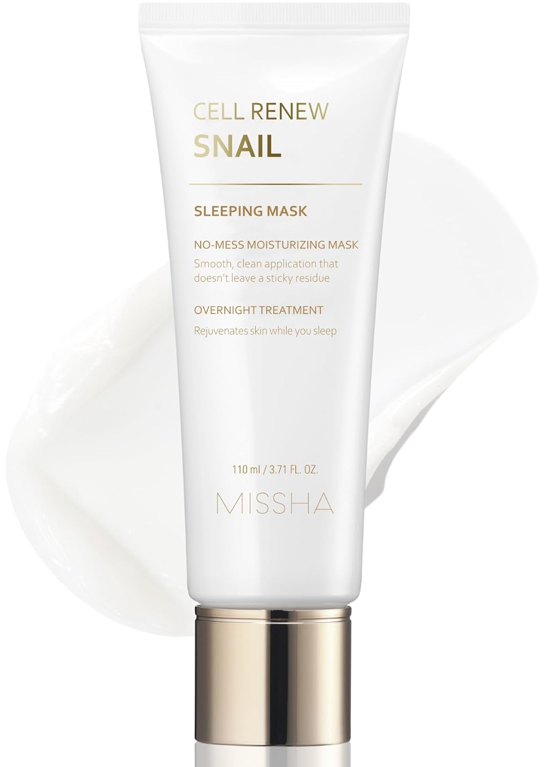 MISSHA Cell Renew Snail Sleeping Mask, 3.71 Fl oz I Korean Overnight Face Mask with Snail Slime Extract for Acne Scars, Wrinkles, Redness & Dull Skin