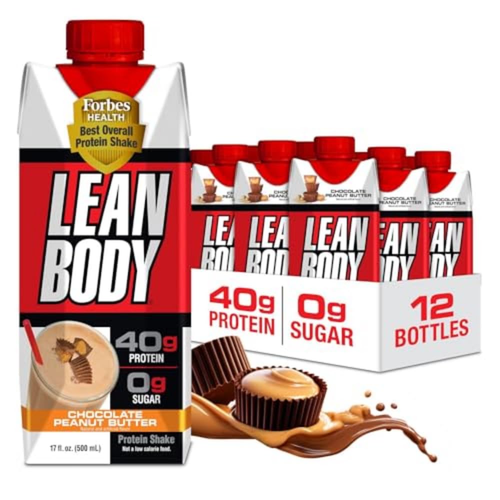 Labrada Lean Body Ready-to-Drink Strawberry Protein Shake, Bottle, 40g Protein, Whey Blend, 0 Sugar, Gluten Free, 22 Vitamins & Minerals, 17 Ounce (Recyclable Carton & Lid - Pack of 12)