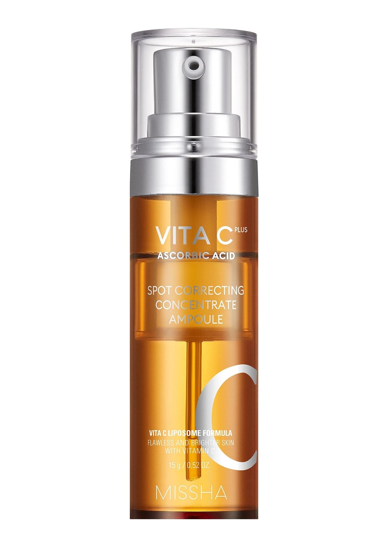 MISSHA Vita C Plus Spot Correcting & Firming Ampoule, Vitamin C Serum, Korean Serum for Face, Korean Skin Care For Aging Dull skin, Dark spots, 1.01 Fl oz/30ml