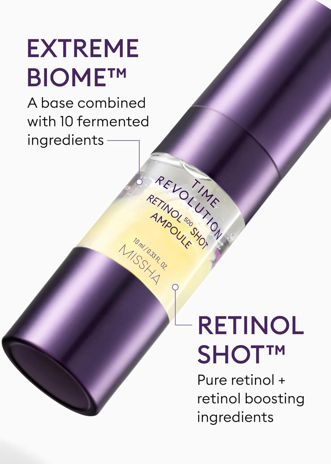 MISSHA Time Revolution Night Repair Retinol Intensive Ampoule + Retinol 500 Shot Cream Bundle – Advanced Korean Skincare Duo for Skin Barrier Strengthening, Improved Elasticity, Overnight Moist