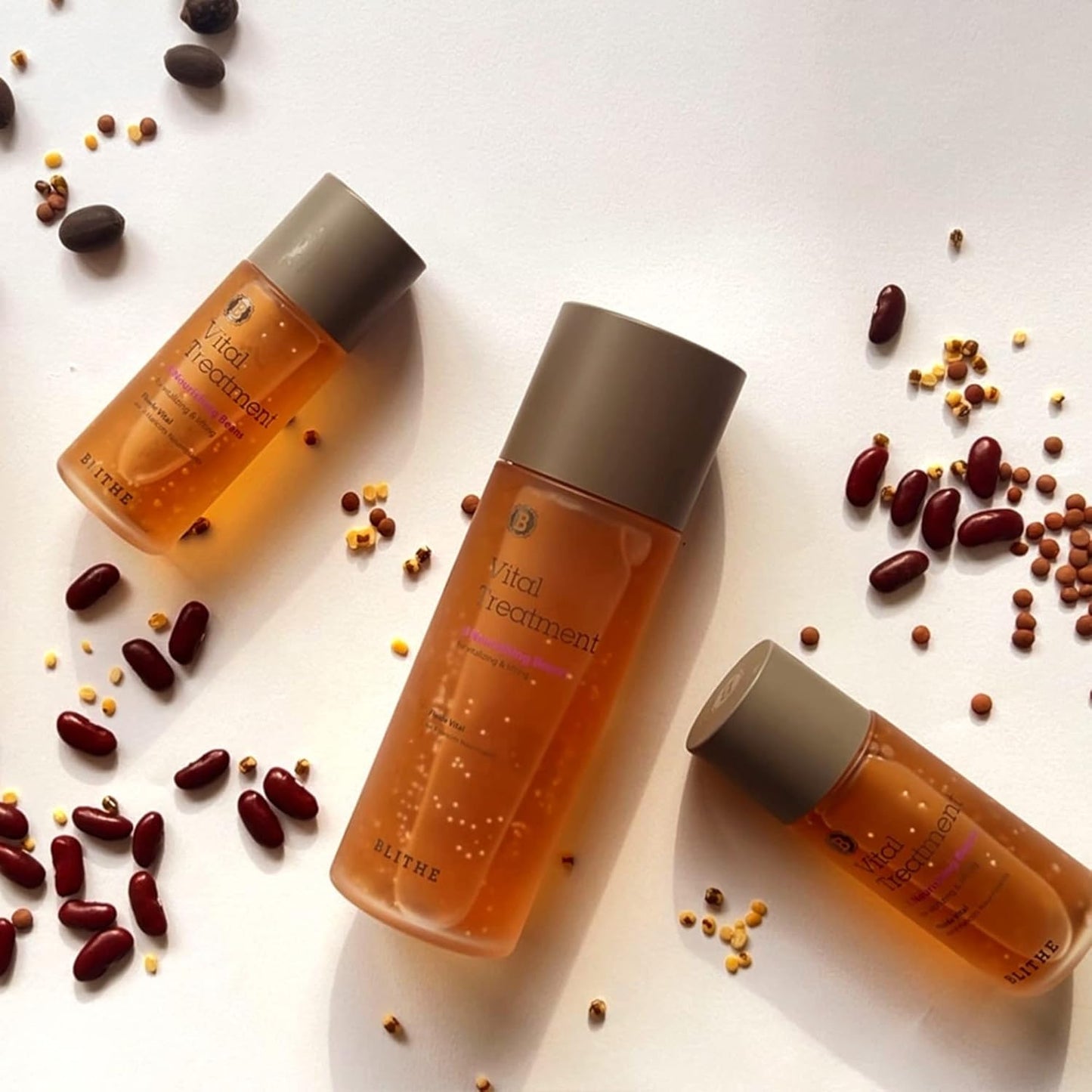 Blithe Anti Aging Face Moisturizer Set - Nourish, Firm, and Revitalize with Pressed Serum Tundra Chaga & Vital Treatment 8 Nourishing Beans