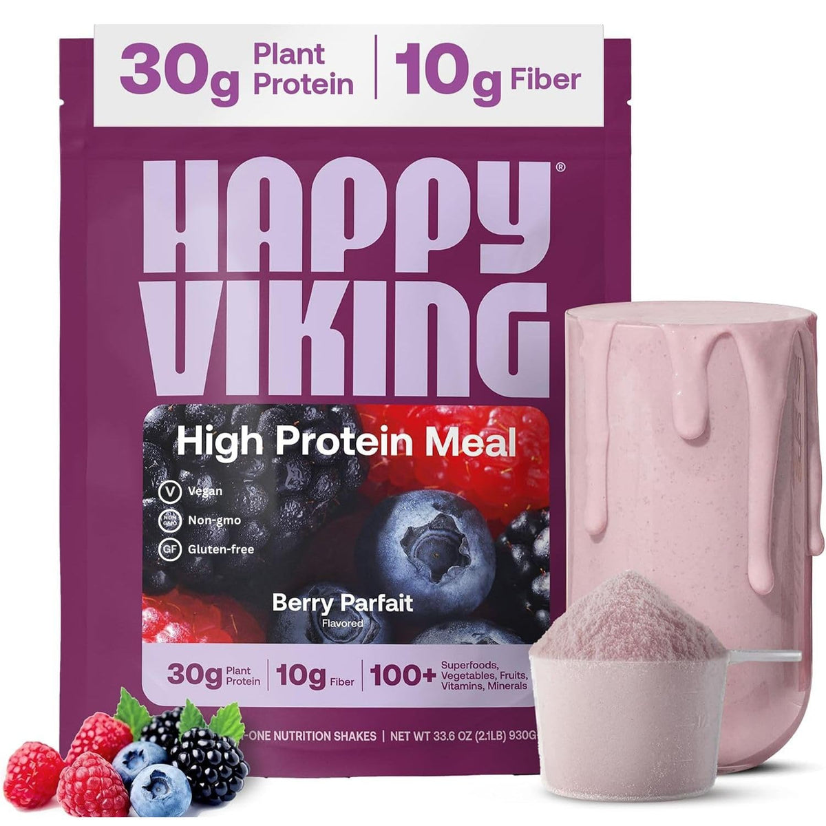 Happy Viking Plant-Based Vegan Protein Powder +100 Superfoods - Vanilla
