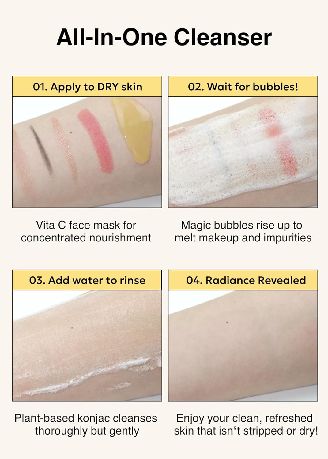 MISSHA VITA C Plus SPOT Correcting & Firming Ampoule + Vita C All-In-One Bubble Foam Facial Cleanser– Korean Skincare Duo with 99% Pure Vitamin C for Deep Pore Detox, Spot Correction, and Firming