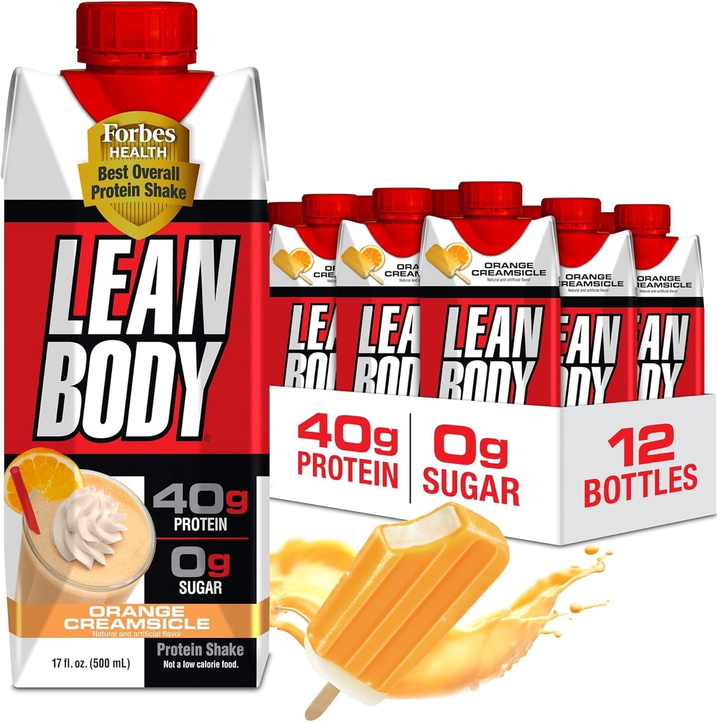 Labrada Lean Body Ready-to-Drink Strawberry Protein Shake, Bottle, 40g Protein, Whey Blend, 0 Sugar, Gluten Free, 22 Vitamins & Minerals, 17 Ounce (Recyclable Carton & Lid - Pack of 12)
