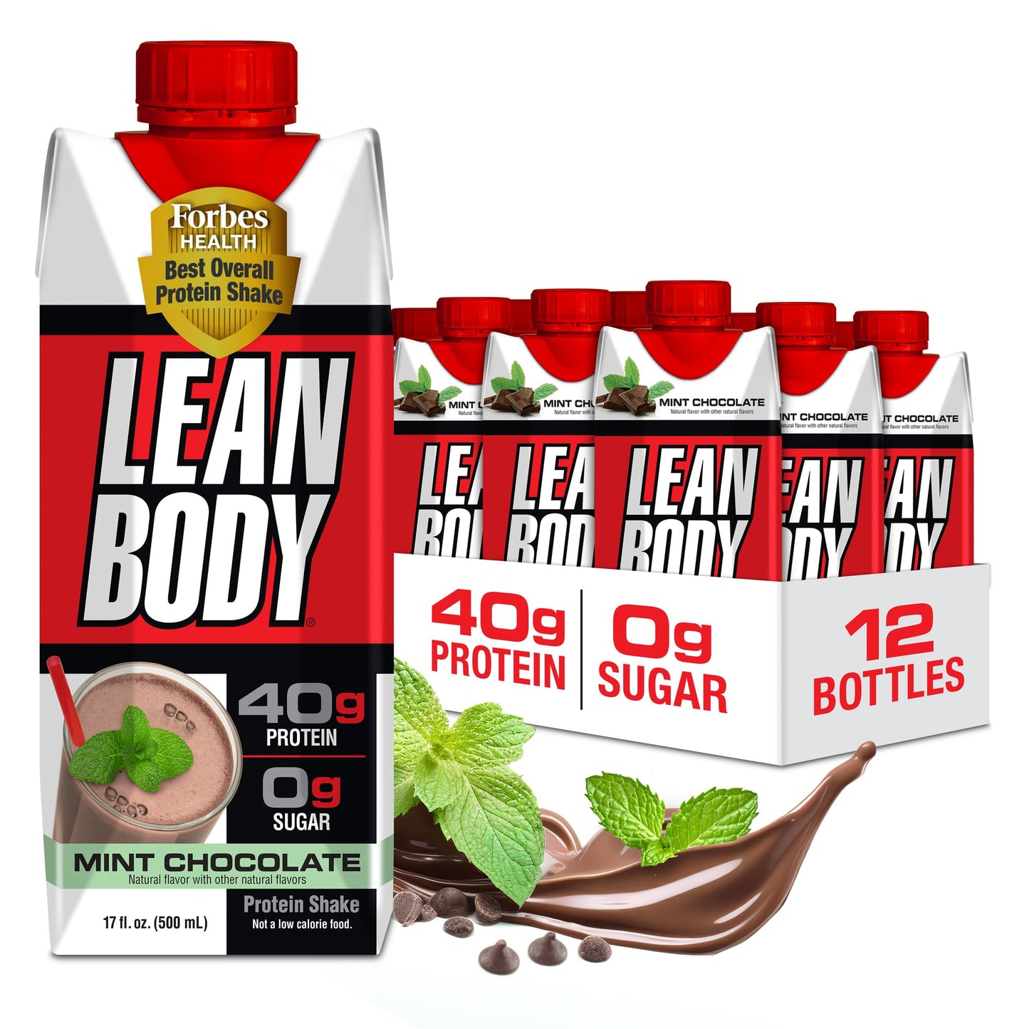 Labrada Lean Body Ready-to-Drink Strawberry Protein Shake, Bottle, 40g Protein, Whey Blend, 0 Sugar, Gluten Free, 22 Vitamins & Minerals, 17 Ounce (Recyclable Carton & Lid - Pack of 12)