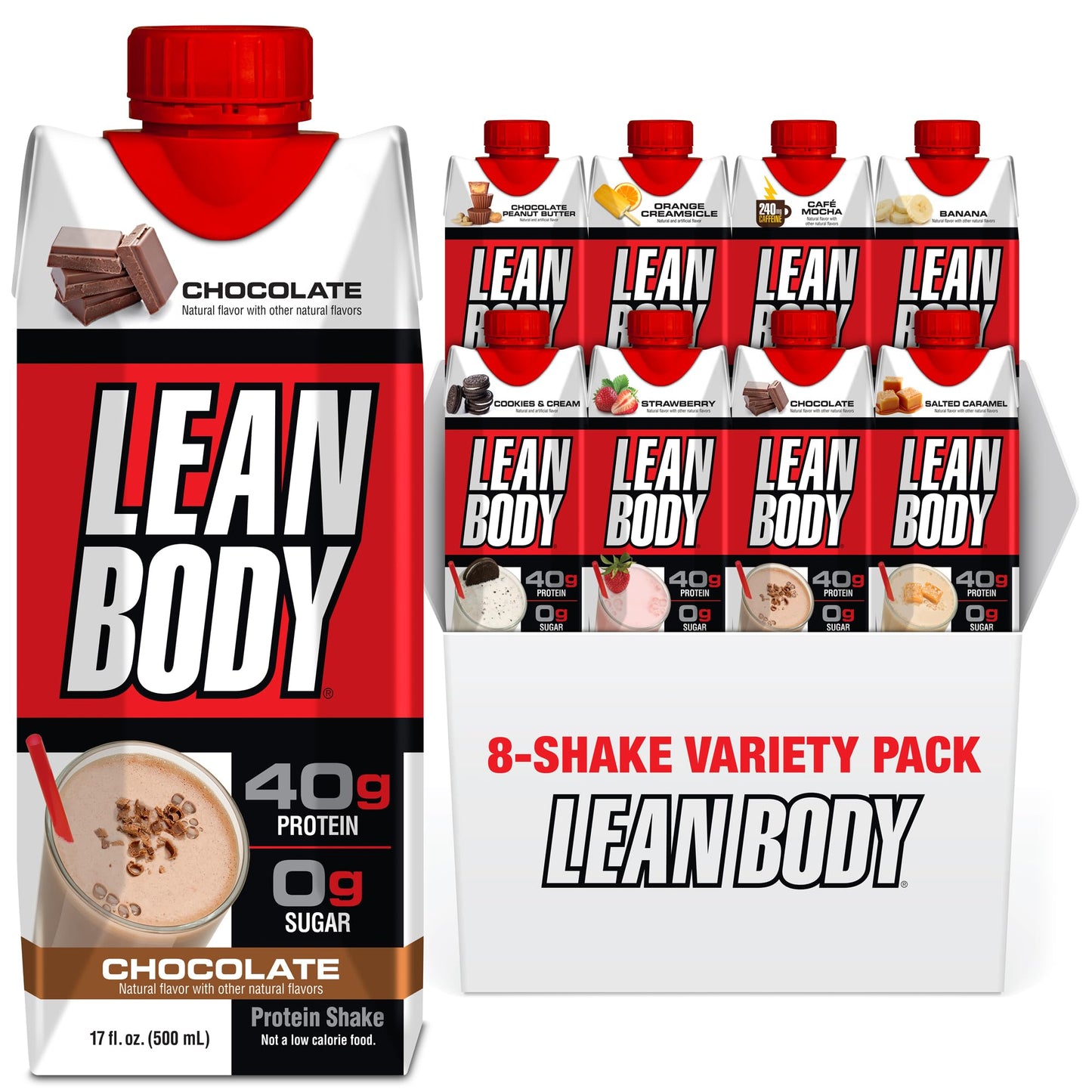 Labrada Lean Body Ready-to-Drink Strawberry Protein Shake, Bottle, 40g Protein, Whey Blend, 0 Sugar, Gluten Free, 22 Vitamins & Minerals, 17 Ounce (Recyclable Carton & Lid - Pack of 12)