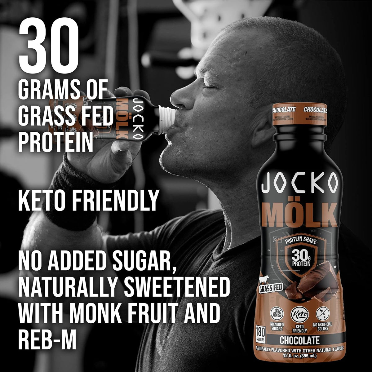 Jocko Fuel Mölk RTD Protein Shakes Bundle - Chocolate & Sweet Cream Coffee (24 Pack)