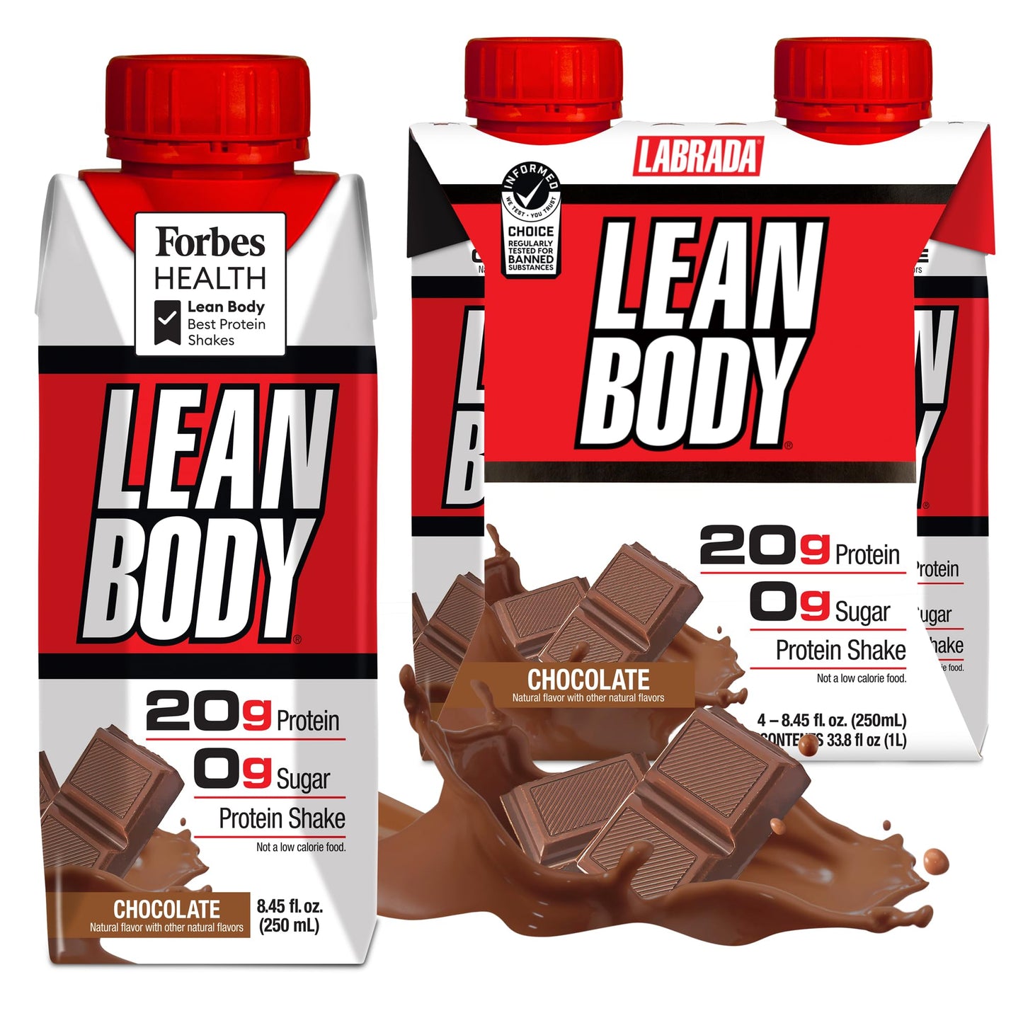 Labrada Lean Body Ready-to-Drink Strawberry Protein Shake, Bottle, 40g Protein, Whey Blend, 0 Sugar, Gluten Free, 22 Vitamins & Minerals, 17 Ounce (Recyclable Carton & Lid - Pack of 12)