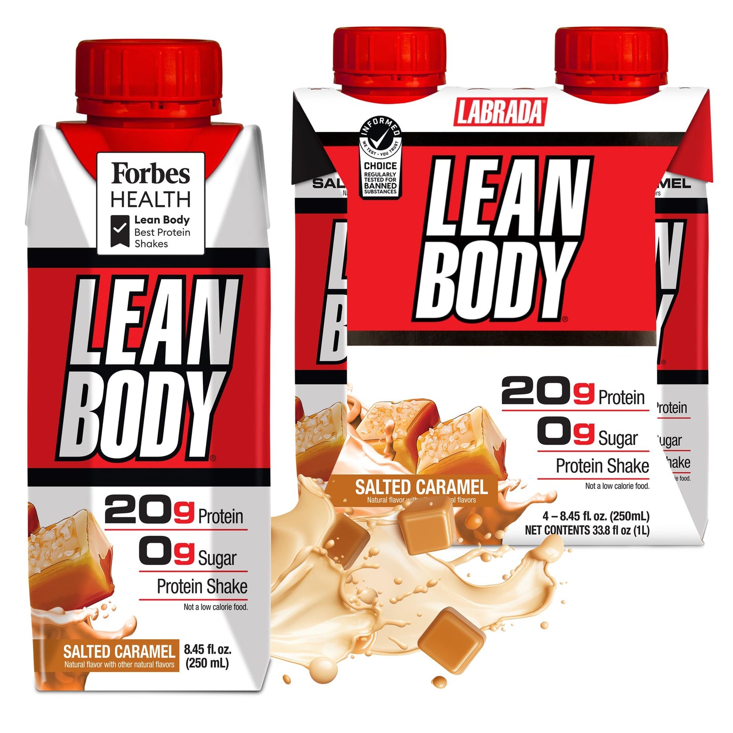 Labrada Lean Body Ready-to-Drink Strawberry Protein Shake, Bottle, 40g Protein, Whey Blend, 0 Sugar, Gluten Free, 22 Vitamins & Minerals, 17 Ounce (Recyclable Carton & Lid - Pack of 12)