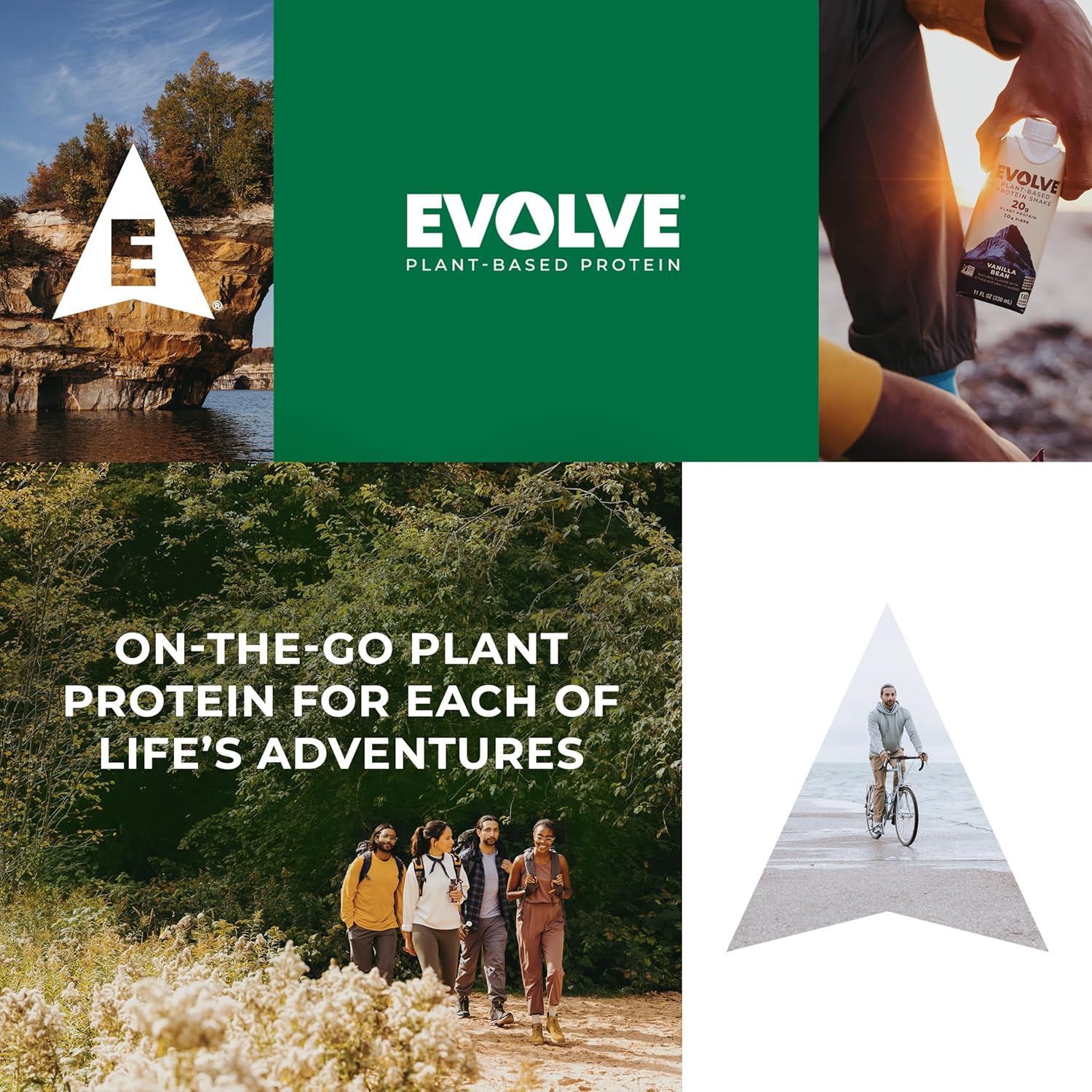 Evolve Plant Based Protein Shake, Double Chocolate, 20g Vegan Protein, Dairy Free, No Artificial Sweeteners, Non-GMO, 10g Fiber, 11 Fl Oz (Pack of 12) - (Formula May Vary)