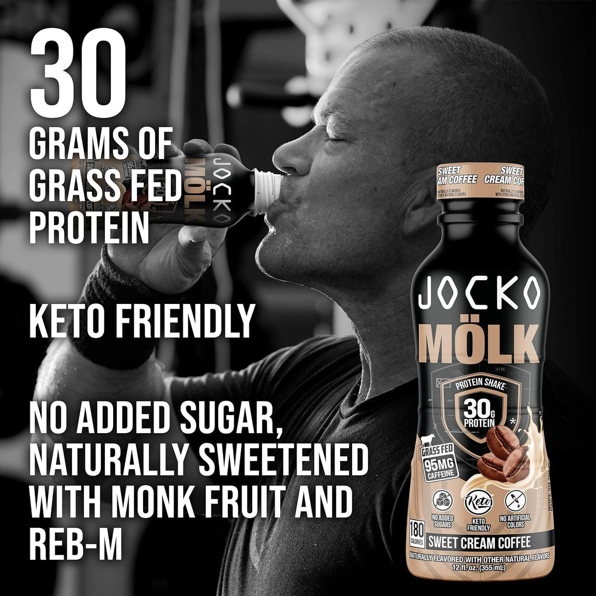 Jocko Fuel Mölk RTD Protein Shakes Bundle - Chocolate & Sweet Cream Coffee (24 Pack)